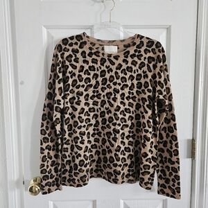 NWOT Cynthia Rowley Cashmere Leopard Sweater